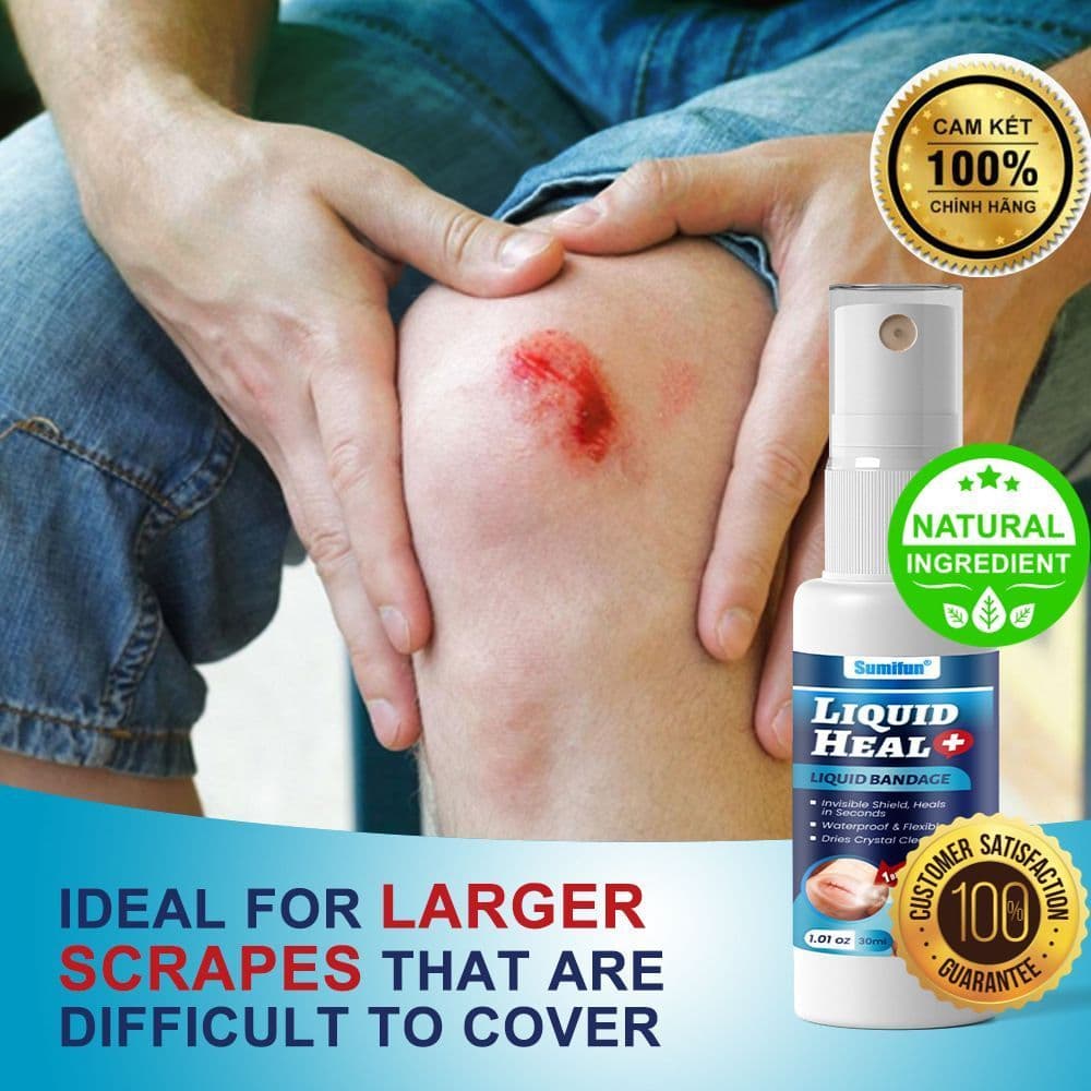 Xịt Tạo Màng Sinh Học Thảo Mộc Liquid Heal 30ml - Bảo Vệ Vết Trầy Xước Chống Nước Tiện Lợi [Z