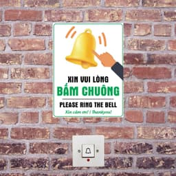 [Hỏa Tốc] Bảng Decal "Xin Vui Lòng Bấm Chuông - Please Ring The Bell" Chống Thấm Nước, Bền Đẹp 5