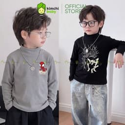[10-29KG] Áo giữ nhiệt bé trai cao cấp KIMCHIBABY cổ cao 3p DÀY MỊN SIÊU ẤM dài tay cho bé mặc thu đông ACL601 1
