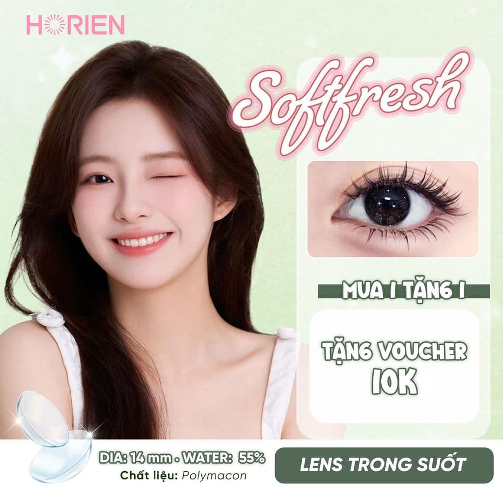 [LENS 1 NGÀY] 30 Chiếc Kính Áp Tròng Horien Trong Suốt  0 - 7 Độ, Softfresh SF
