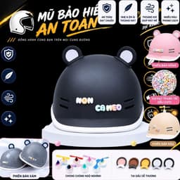 [ĐẠT CHUẨN AN TOÀN] Mũ Bảo Hiểm Cá Heo Nam Nữ Cao Cấp Nửa Đầu Thời Trang Hot Trend Kèm Charm Tên 1