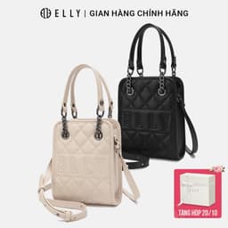 [Tặng hộp 20.10] Túi xách nữ da thật ELLY ET159 túi hộp đeo chéo đeo vai xách tay cao cấp chính hãng 1