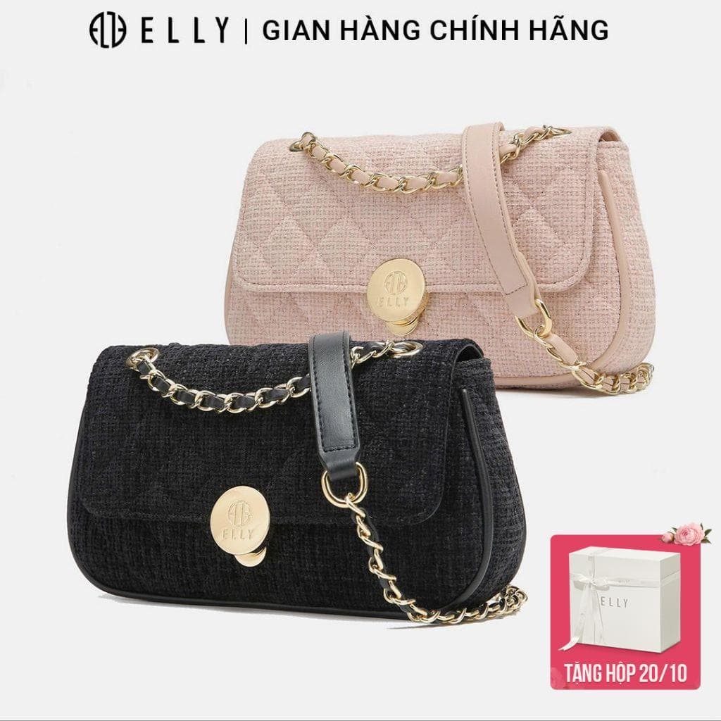 [Tặng hộp 20.10] Túi xách nữ thời trang ELLY EL296 đeo chéo đeo vai da tổng hợp cao cấp chính hãng