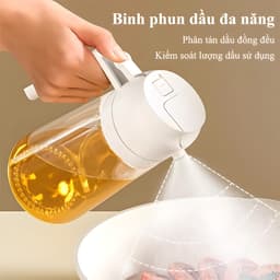 Bình Đựng Dầu Ăn 2in1 Thủy Tinh Cao Cấp - Vừa Rót Vừa Xịt Phun Sương, Đựng Dầu/Mắm/Gia Vị, An Toàn Thực Phẩm 3