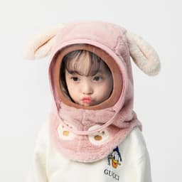 Mũ Len Lông Cừu Trùm Đầu Kèm Kính Chắn Gió Chống Bụi Bảo Vệ Bé🍀FREESHIP🍀Nón Len Mềm Mịn 2in1 Cho Bé 3