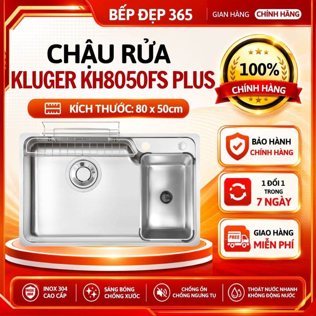 Chậu rửa bát Kluger KH8050FS Plus | HÀNG CHÍNH HÃNG