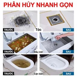 (Combo 10 Gói) Thông Cống Bọt Bong Bóng Sinh Học - Ngăn Ngừa Tắc Nghẽn, Khử Mùi Hôi, Phù Hợp Nhiều Loại Đường Ống 1995 2