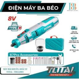 Máy mài khuôn, mài khắc dùng pin 8V Total TMGLI0801 - Kèm 67 Phụ Kiện 1