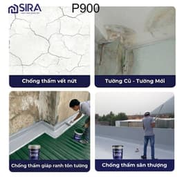 Sơn Chống Thấm P900 SIRA 1KG - Bảo Vệ Tường Đứng, Sàn Âm, Tường Cũ và Mới, Sân Thượng Kém Đi Lại 2