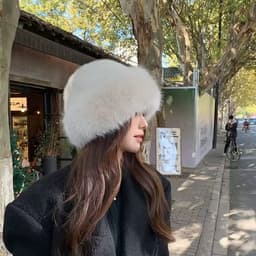 Mũ lông nữ Hàn Quốc NOVSET bucket lông cừu ulzzang đẹp mùa đông thời trang đủ màu trắng, nâu, be xinh(T2-KHO5) 8