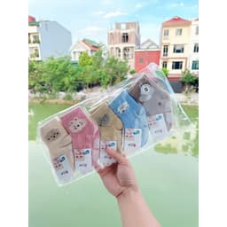 Set 5 -10 Đôi Tất Lưới Cổ Cao Chống Trơn Trượt Họa Tiết Hình Thú Màu Pastel Vớ 4 Mùa Thoáng Khí Cho Bé 0-3 Tuổi 7