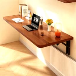 Bàn Làm Việc, Gấp Gọn, Treo Tường, Đa Năng Tiện Dụng, Bao Gồm Ke Gấp Và Phụ Kiện Lắp Ráp, Ốc Vít LUX18 4