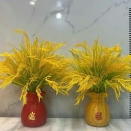 Bình lúa thần tài 40cm giả trang trí phòng decor - Decor Phòng Trang Trí Nhà [Bao gồm bình + 28 nhánh lúa] 7
