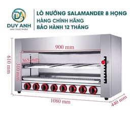 Lò nướng Salamander 6 họng inox 304 chính hãng, mẫu mới nhất, tiết kiệm gas và hiệu quả cao. 3