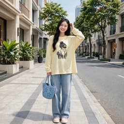 Áo thun giấy cổ tròn dài tay thu đông vải thun giấy xước mỏng mát in hoạ tiết cổ gái đeo kính đen ngầu  TG GAI1 0 85 8