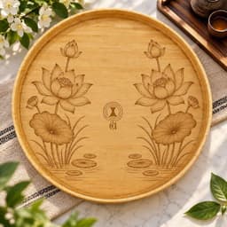 Bộ Bát Đĩa Hoa Mặt Trời Họa Tiết Nấm Kèm Khay 45cm – Bộ Đồ Ăn Gốm Sứ Cao Cấp, Sang Trọng Cho Gia Đình 6
