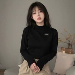 Áo giữ nhiệt nữ CÓ LÓT NỈ cổ cao 3P dáng ôm dày dặn co giãn - chữ DUMMBLE -thoitranghs99 6