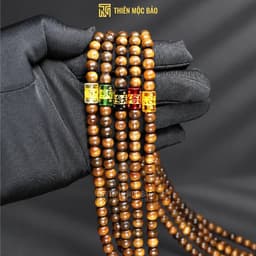 Chuỗi gỗ Bách Xanh 108 hạt 6/7/8mm mix charm Lu Thống theo mệnh Kim Mộc Thủy Hỏa Thổ  | Thiên Mộc Bảo 2