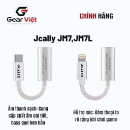 (Gear việt)  Jcally JM7 JM7L USB TypeC cáp âm thanh kỹ thuật số 3,5mm DAC CX31993 Adapter Giải mã Amp 1