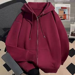 Áo Khoác Hoodie Nữ Zip Nỉ Cổ Cao Thêu Xù Form Rộng Unisex M031 - CLUB CLUB -  xuongmaythubio998 8