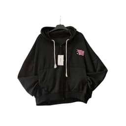 Tổng hợp Áo khoác hoodie nữ chất liệu nỉ form rộng MÀU ĐEN có khoá kéo -thoitrangHSS 2