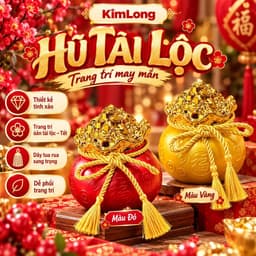 Hũ sứ Kim Tiền Tài Lộc May Mắn để bàn thờ Thần Tài - Kích thước 13x11cm, trang trí gạo muối phong thủy. 1