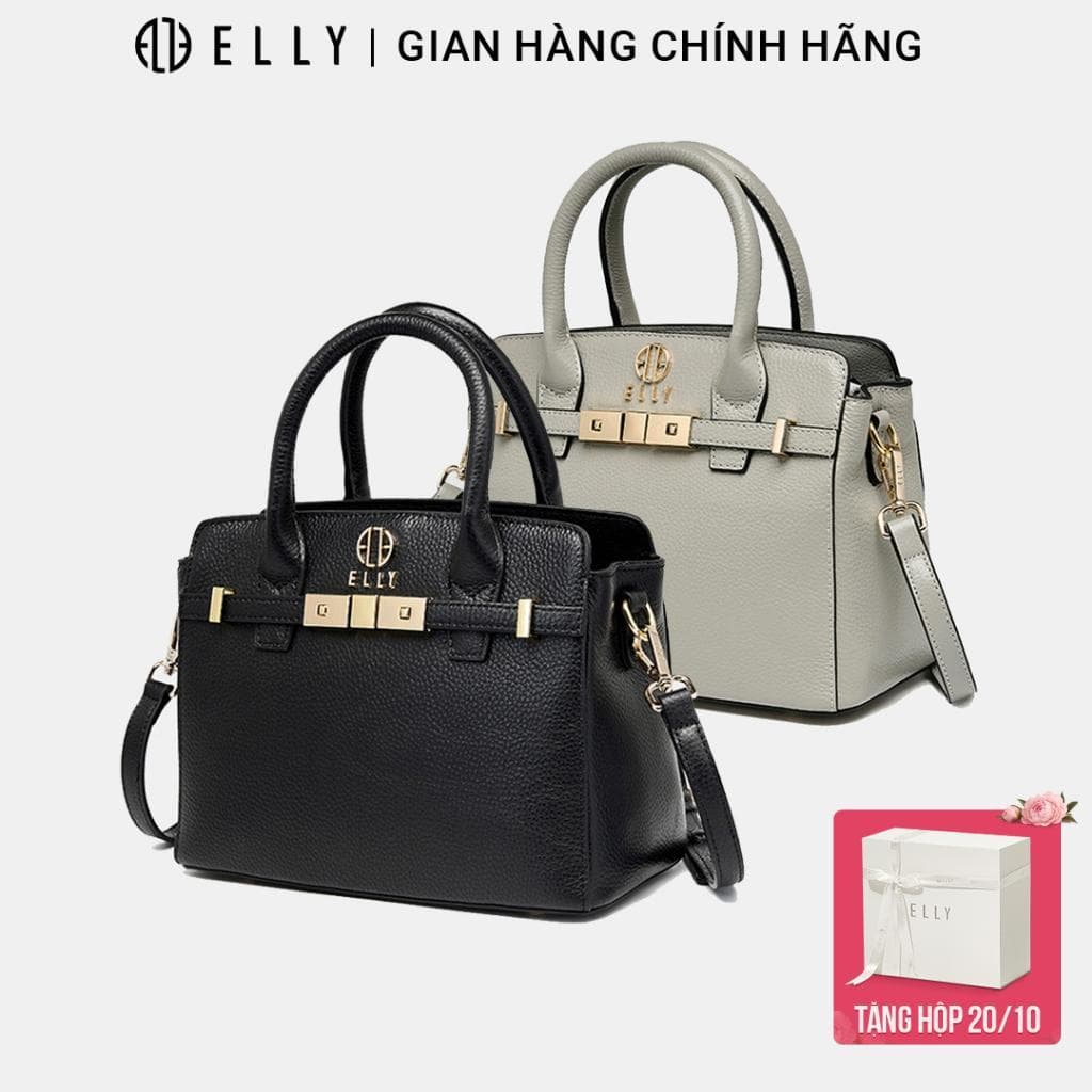 [Tặng hộp 20.10] Túi xách nữ da thật ELLY ET149 túi công sở đeo vai đeo chéo xách tay cao cấp chính hãng