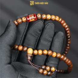 Chuỗi gỗ Bách Xanh 108 hạt 6/7/8mm mix charm Lu Thống theo mệnh Kim Mộc Thủy Hỏa Thổ  | Thiên Mộc Bảo 7