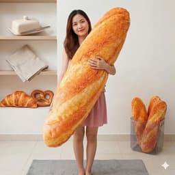 Gấu Nhồi Bông Hình Bánh Mì In 3D Siêu Mềm Êm Dáng Độc Đáo Chất Liệu An Toàn Thoải Mái Khi Cầm Hót Trending 3