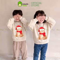 [10-29KG] Áo Nỉ Thu Đông Cho Bé Trai Bé Gái Kimchibaby Vải Nỉ 2 Da Cao Cấp Họa Tiết Noel Giáng Sinh Dày Mịn Ấm AN602 9