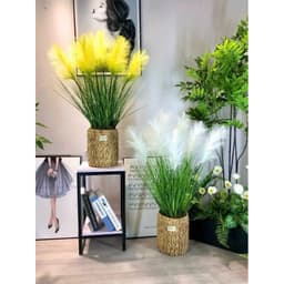 CÀNH LAU 5 BÔNG LỚN CAO 90CM DECOR SIÊU ĐẸP- HOA GIẢ TRANG TRÍ 2