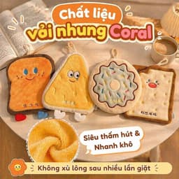 Khăn lau tay treo tường hút nước nhanh khăn vải bếp nhà tắm dễ thương. nhatle.store2 3