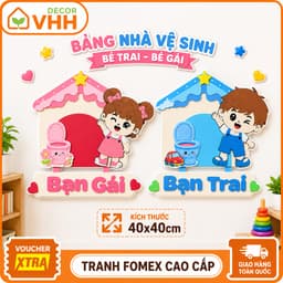 (NEW) Nhà Vệ Sinh - Bộ trang trí WC mầm non trang trí lớp học nhiều mẫu lựa chọn chất liệu fomex 5ly (MN3004) 3