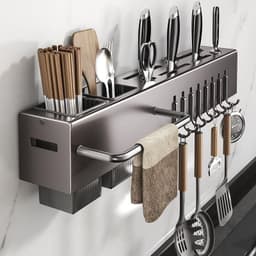 KỆ DAO THỚT ĐA NĂNG GẮN TƯỜNG BẰNG KIM LOẠI MẠ SƠN TĨNH ĐIỆN – GIÁ THAM KHẢO KỆ KHÔNG 9