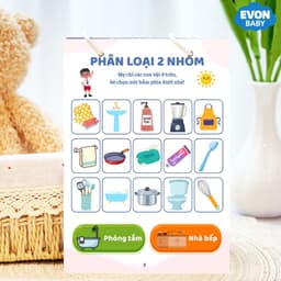 Thẻ Flash EVON BABY dạy bé tập nói - Tập PHÂN LOẠI THEO NHÓM 5