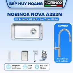 CHẬU RỬA BÁT 1 HỐ NOBINOX NOVA A282M | KÍCH THƯỚC 82CM X 46CM | HÀNG. CHÍNH. HÃNG 1