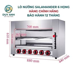Lò nướng salamander 4-6-8-10 họng inox 304 chạy gas, lý tưởng cho nhà hàng, khách sạn nướng hải sản, thịt, sườn. 1