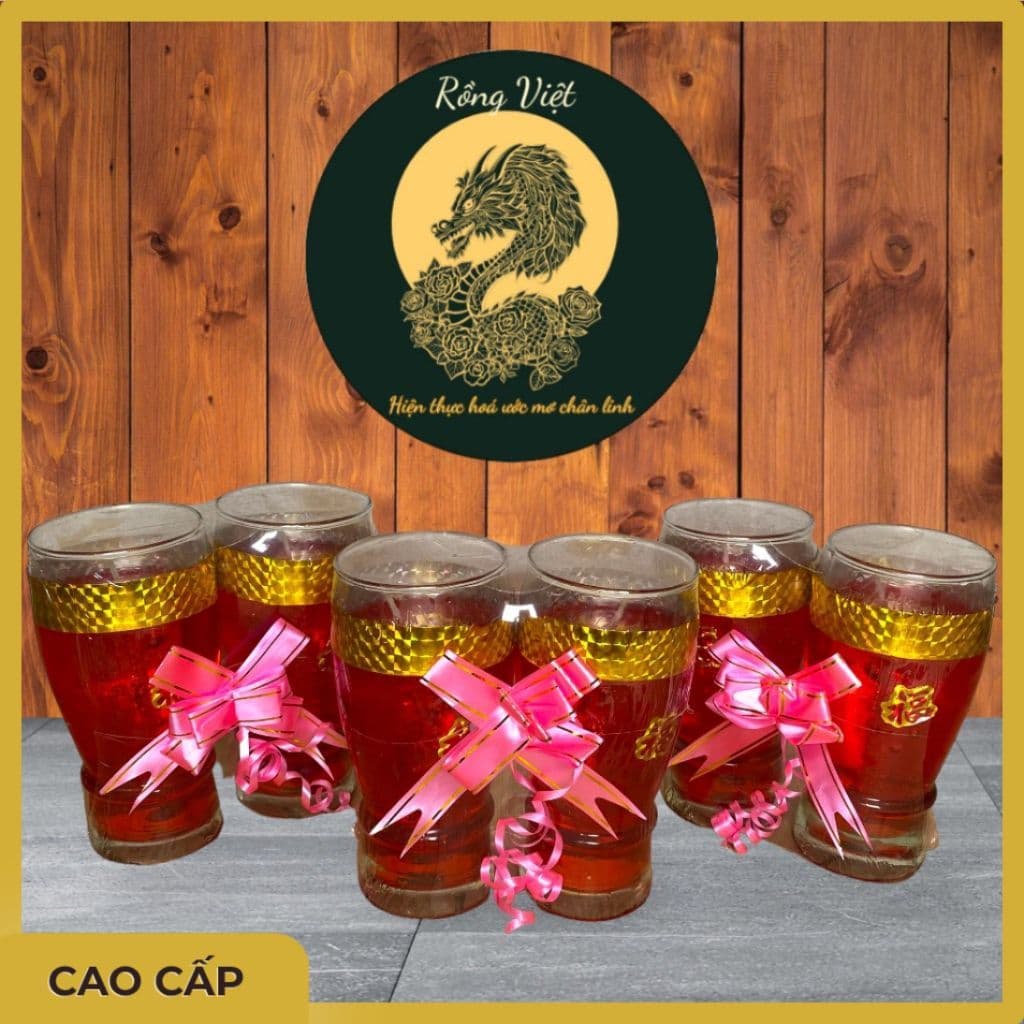 Nến cốc T18 Rồng Việt – Nến thủy tinh cho bàn thờ thần tài, gia tiên hút lộc tài.