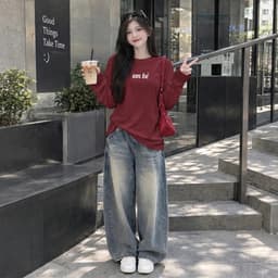 Áo Thun nữ cotton cổ tròn tay dài thu đông in chữ em bé basic siêu đẹp style đơn giản  CT EMBE 1 4 7