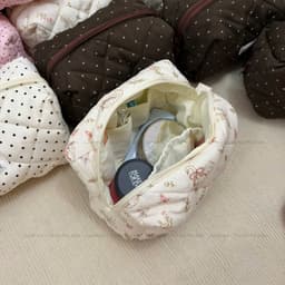 Pouch Nhiều Ngăn Chần Bông Size Lớn Túi Trang Điểm Có Ngăn Cọ Riêng Đựng Mỹ Phẩm Du Lịch Xinh T51 5