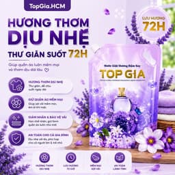 Nước Giặt Xả Đa Sắc TOPGIA Hương Đắm Say 2L Đánh Tan Vết Bẩn Lưu Hương 72H Giặt Sạch Mềm Vải Giặt Tay Giặt Máy 1