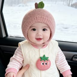 Mũ bông tai cho bé RODAROLA, Thiết kế bông tai mềm mại Lớp lót sang trọng cho trẻ sơ sinh đan len, họa tiết dệt kim bảo vệ nhiệt ấm áp cho trẻ mới biết đi Mũ ấm mùa đông 4