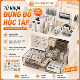 ộp Đựng Đồ Học Tập BOUTIQUE Tủ Nhựa Chống Bụi Nhiều Ngăn Kích Thước Khác Nhau Phong Cách Nhật Bản VOICON-[NHI66] 1