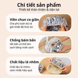 Tấm Nhôm Cách Nhiệt Bọc Thực Phẩm Vỏ Nhựa Cấp Thực Phẩm Giữ Nhiệt Bàn Ăn TTA11 Co Giãn Đàn Hồi Chống Dầu Dễ Giặt 5