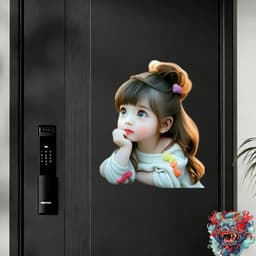 Decal Dán Xe Hơi Chibi Bé Gái Chống Thấm Nước - Tem Trang Trí Dễ Thương Cho Vali 4