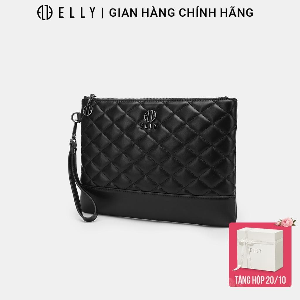 [Tặng hộp 20.10] Clutch nữ ELLY EC58 clutch cầm tay da thật cao cấp nhập khẩu dự tiệc công sở sang trọng