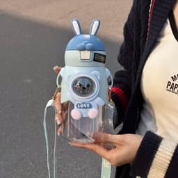 Bình giữ nhiệt INOX 316 500ML bình nước trẻ em siêu dễ thương cute có dây đeo, có quà tặng kèm 5