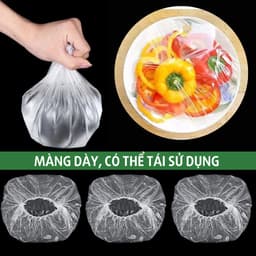 [Combo] Bịch 100 màng bọc thực phẩm, túi bọc thực phẩm nilon bo chun co giãn, tái sử dụng 7