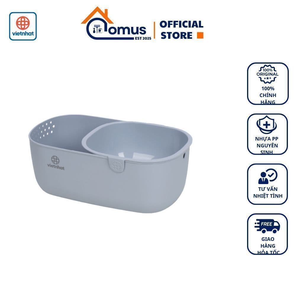 Khay Tiện Ích 2 Tầng Việt Nhật Đa Năng Có Ngăn Kéo Trượt 5602, Khay Đựng Đồ Ăn Vặt - DOMUS
