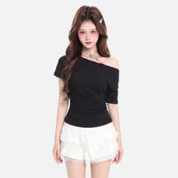 Áo Thun Nữ Kiểu Lệch Vai Tay Cánh Dơi Dây Buộc Nơ Sau Lưng A5160 6